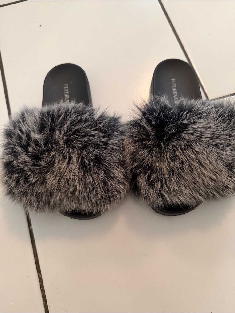 Real fur slides